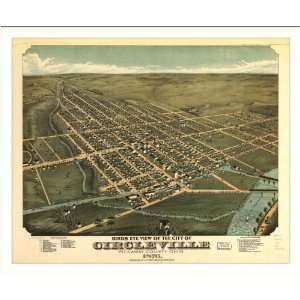 Historic Circleville, Ohio, c. 1876 (L) Panoramic Map Poster Print 
