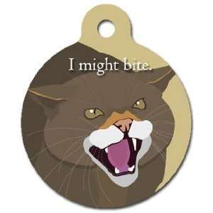  I Might Bite Pet ID Tag for Dogs and Cats   Dog Tag Art 