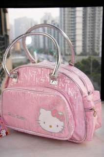 Glisten Hello Kitty pink nylon school bag handbag tote  