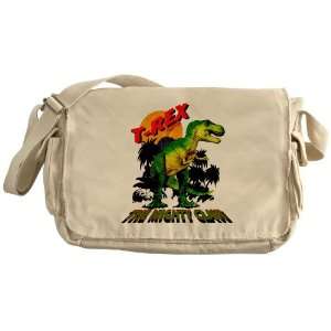  Khaki Messenger Bag T Rex Dinosaur The Mighty Claw 