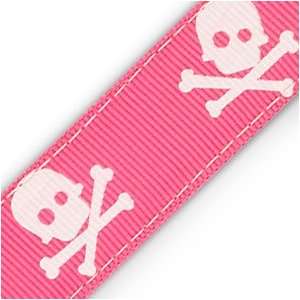  Skull & Crossbones   White on Pink