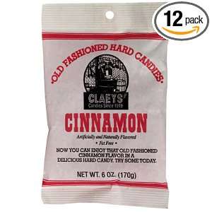 Claeys Old Fashioned Cinnamon Candy, 6 Ounce Bags (Pack of 12)