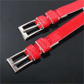   Cute Candy color PU leather Thin Belt Fashion New Lady belts  