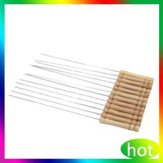 Set of 12 PCS New Stainless Steel Flat BBQ Skewers  