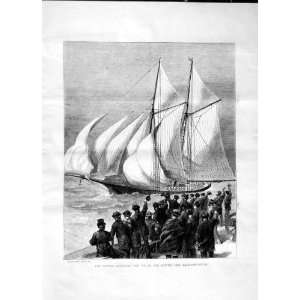    1870 SAPPHO VECTIS BALLOON CANVAS SAILING SHIPS MEN