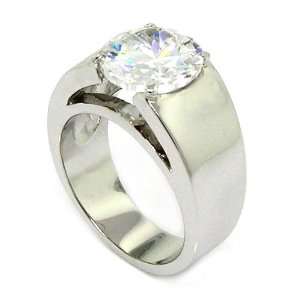 Classic Solitaire Engagement Ring w/Round Brilliant White CZ Size 8