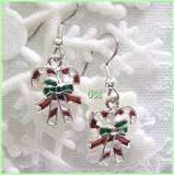 SANTA ~ CHRISTMAS HOLIDAY EARRINGS w/Silver Plated Crystal Posts, #101 