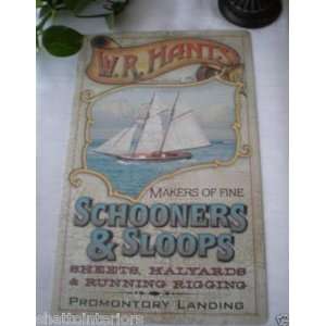  Vintage Looking Schooners & Sloops Sign 10 X 16