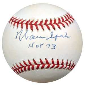  Signed Warren Spahn Baseball   NL HOF 73 PSA DNA #K31848 