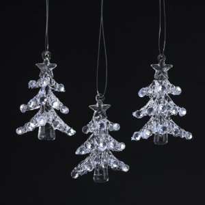  of 36 Clear Spun Glass Christmas Tree Ornaments 2.17
