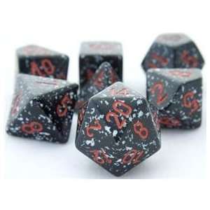   Dice Set (Speckled Black) role playing game dice + bag Toys & Games