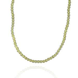    4mm Round Lemon Quartz Bead Necklace, 18+2Extender Jewelry