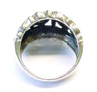 Sterling Silver Oxidized Finish / Ornate Design Fashion Band Ring Size 