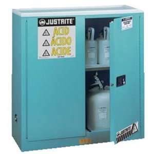 Blue Steel Safety Cabinets for Corrosives   30 gal man corrosive w/pdl 