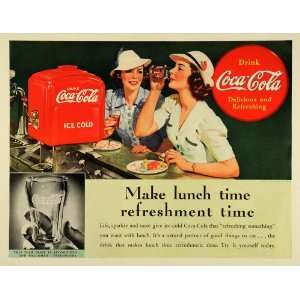  1939 Ad Coca Cola Co Logo Lunch Women Drinking Soda 