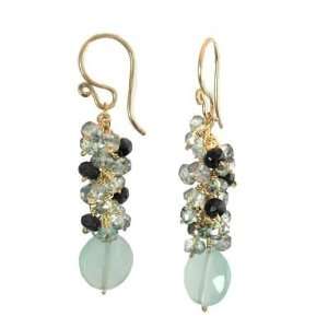   Filled Earrings Green amethyst, black onyx and other Stones Jewelry