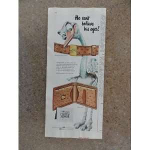  Swank belts and wallets . Vintage 50s print ad. (ostrich 