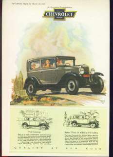   LOT of 1929 30 CHEVY AUTO/2 pg./Color NICELY DONE Vintage Ads  