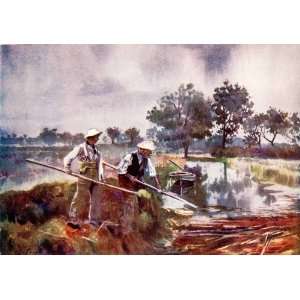   Marsh River Farming Boat Steam   Original Color Print