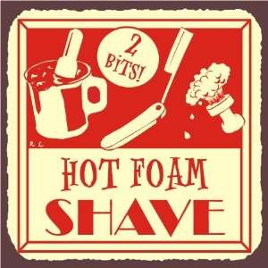  Hot Foam Shave Vintage Barber Shop Retro Tin Sign