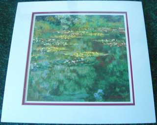 Claude Monet Oil Painting Print Dbl Matted WATER LILIES  