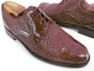 Mezlan MARINA Crocodile Alligator Woven Cap Toe Dress Shoes Oxfords 7 