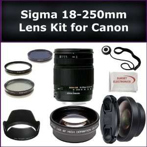 Sigma 18 250mm f/3.5 6.3 DC OS HSM Autofocus Zoom Lens Kit For Canon 