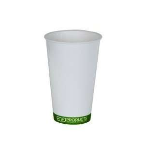 Eco Products 16 oz Compostable Hot Cup in Green Stripe Design, 50 cups 