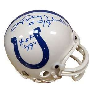  Johnny Unitas HOF 79 Autographed Mini Helmet Sports 
