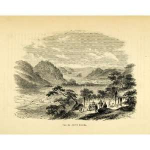  1857 Wood Engraving Shimoda Japan Landscape Commodore 