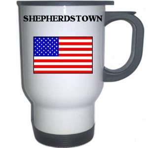 US Flag   Shepherdstown, West Virginia (WV) White Stainless Steel Mug