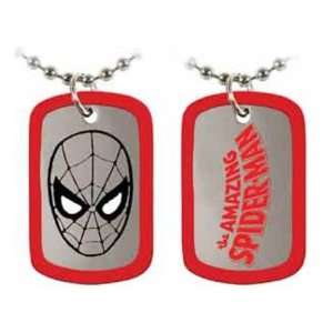  Spiderman Red Border Double Side Dog Tag Pendant Necklace 