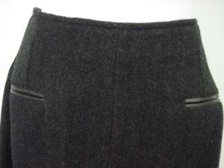 You are bidding on a COMPLICE Dark Gray Wool Knee Length A Line Skirt 