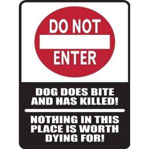  Do Not Enter Dog Does Bite Aluminum Sign Pro. Grade Vinyl 