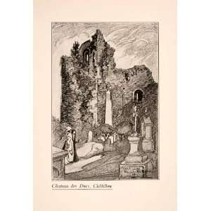  1929 Print Blanche McManusChateau des Ducs Chatillon 