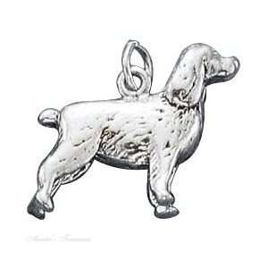   Silver 3D American English Cocker Spaniel Dog Breed Charm Jewelry