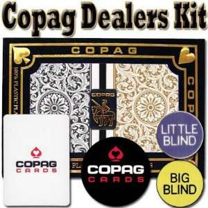 New Copag Dealer Kit 1546 Black/Gold Decks Wide Poker Size 