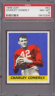 1948 Leaf #53 Charley Conerly Rookie Giants PSA 8 pop 1 *276205  