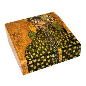  Coromandel COPPER LADY Hand Carved,Hand Painted Wooden Box 