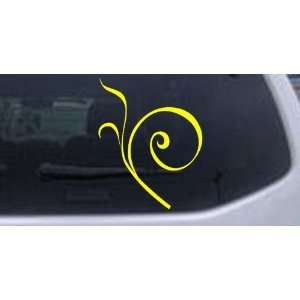  Curly Swirl Car Window Wall Laptop Decal Sticker    Yellow 