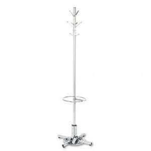  Costumer w/Umbrella Stand, Four Ball Tipped Double Hooks 