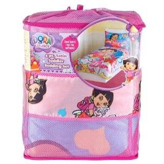   The Explorer 4 Piece Satin Toddler Bedding Set by Dora The Explorer