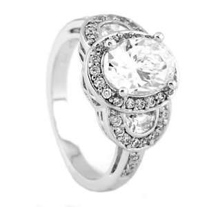   Cttw Past Present Future Style Oval Shape Engagement Ring Jewelry