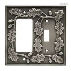 Switch & Decorator Wall Plate   Acorn Design   Brushed Satin Pewter L 