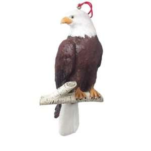  Resin Perched Bald Eagle Christmas Ornament