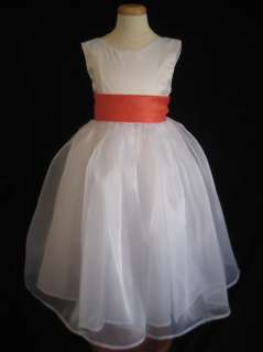 PALM BEACH CORAL ROSE BOW FLOWER GIRL DRESS 2T 3T 4T 5  