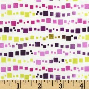  44 Wide Theory Mosaic Stripe White/Lilac Fabric By The 