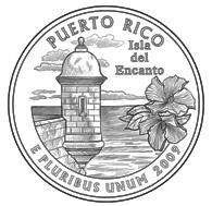 Puerto Rico Quarter Cut Coin Necklace Charm Pendant  
