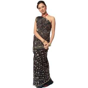   Bandhani Sari with Sequins and Beads   Pure Georgette 