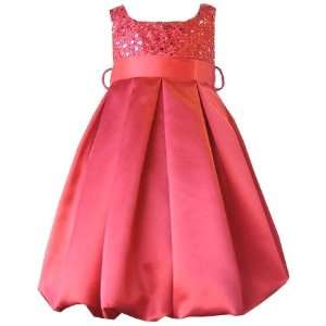  Girls Red Satin and Sequins Holiday Dress   Size 12 